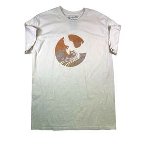 Harry Potter Fawkes Wizarding World T-shirt Size Medium Cream Front Graphic